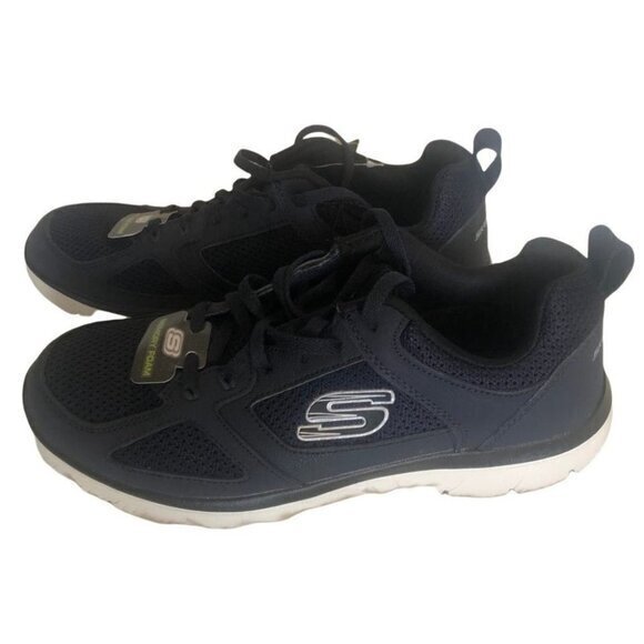 Skechers Unisex Lite-Weight Memory Foam Sneaker Size 8.5 navy/white - Picture 12 of 14